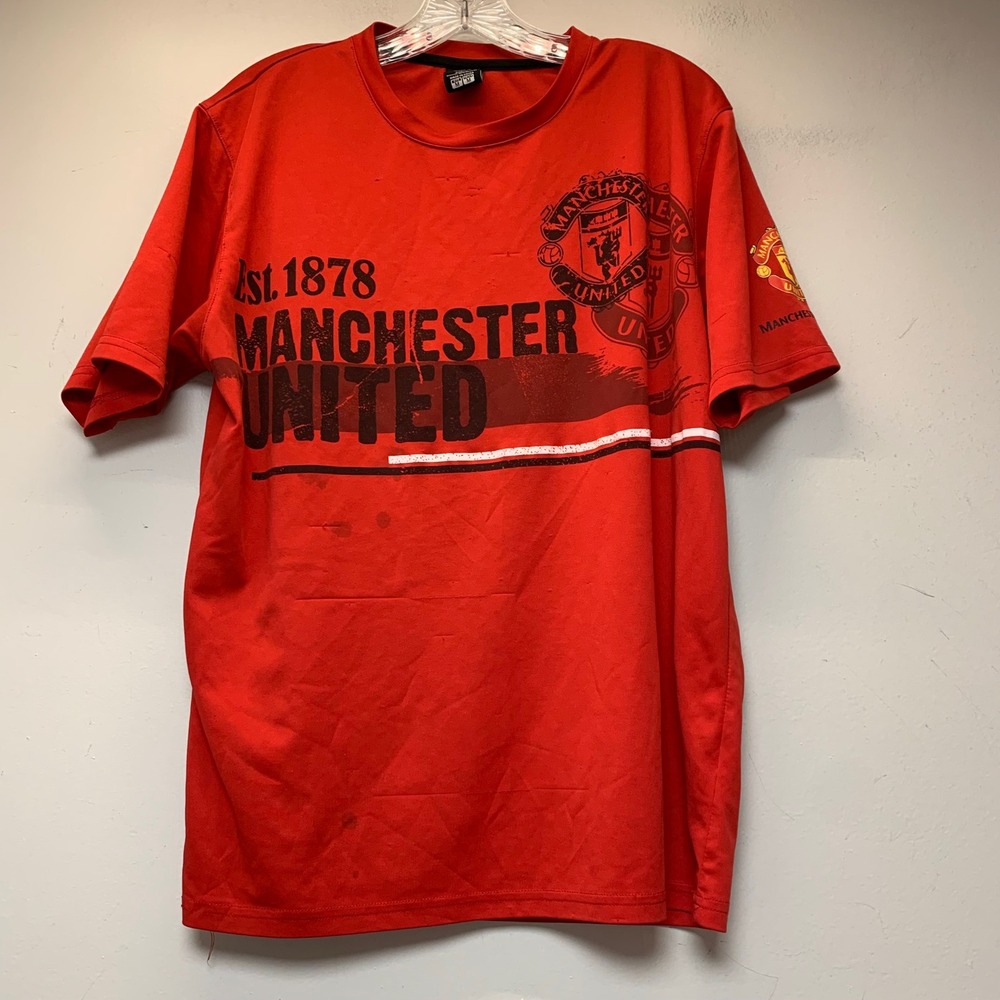 Manchester United T-Shirt Mens Medium Red Good Graphic Est 1878 Official Merch